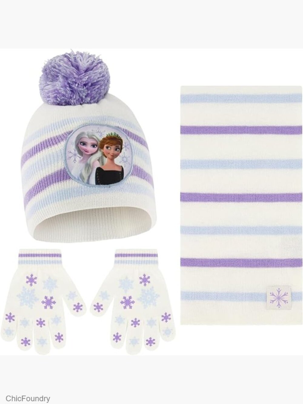 Frozen Girls Winter Hat Scarf Gloves Set 3pc